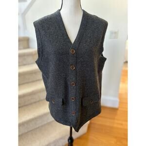 Banana Republic Merino Wool Grey Sweater Vest Academia Preppy